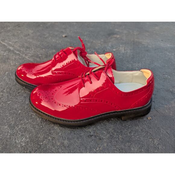 Thestron Mens Lace Up Golf Shoes Sz 8.5‎ Professional Spikes Turf Bold Red main image 6